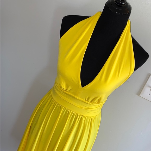 yellow halter top dress